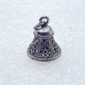 Vtg Sterling Silver Ringing Bell Bracelet Charm / Mini Pendant